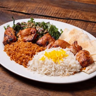 #1) Chicken Thigh Kebab Plate